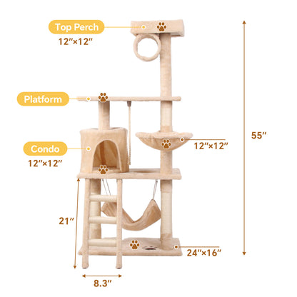 Multi-Level Indoor Cat Tower for Climbing
