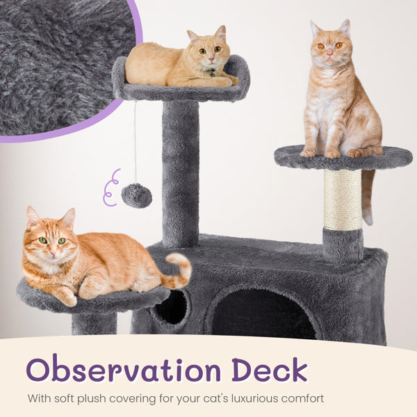 53-Inch Multi-Level Cat Climbing Tree - Pawsitive Cuddles