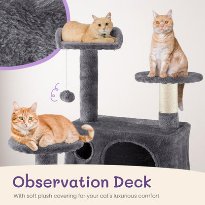 53-Inch Multi-Level Cat Climbing Tree - Pawsitive Cuddles