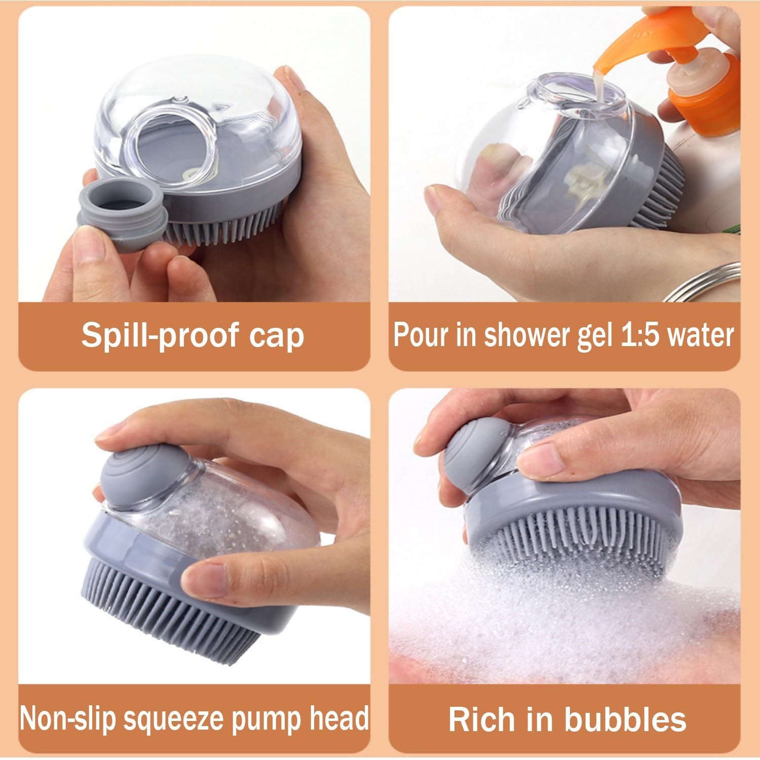 Gentle Massage & Bath Brush - Pawsitive Cuddles