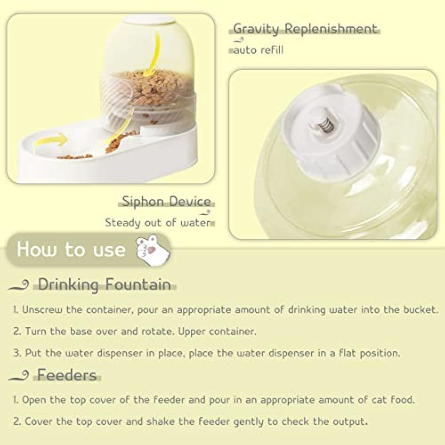 2-Piece Cat Feeder & Water Dispenser Set