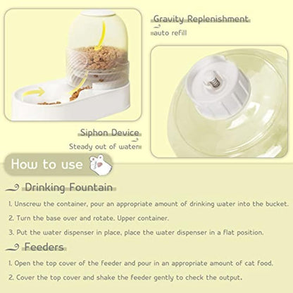 2-Piece Cat Feeder & Water Dispenser Set