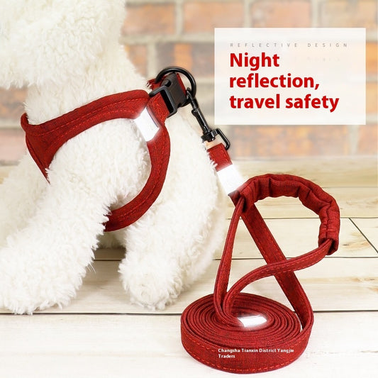 Dog Walking Rope Leash with Vest-Style Harness