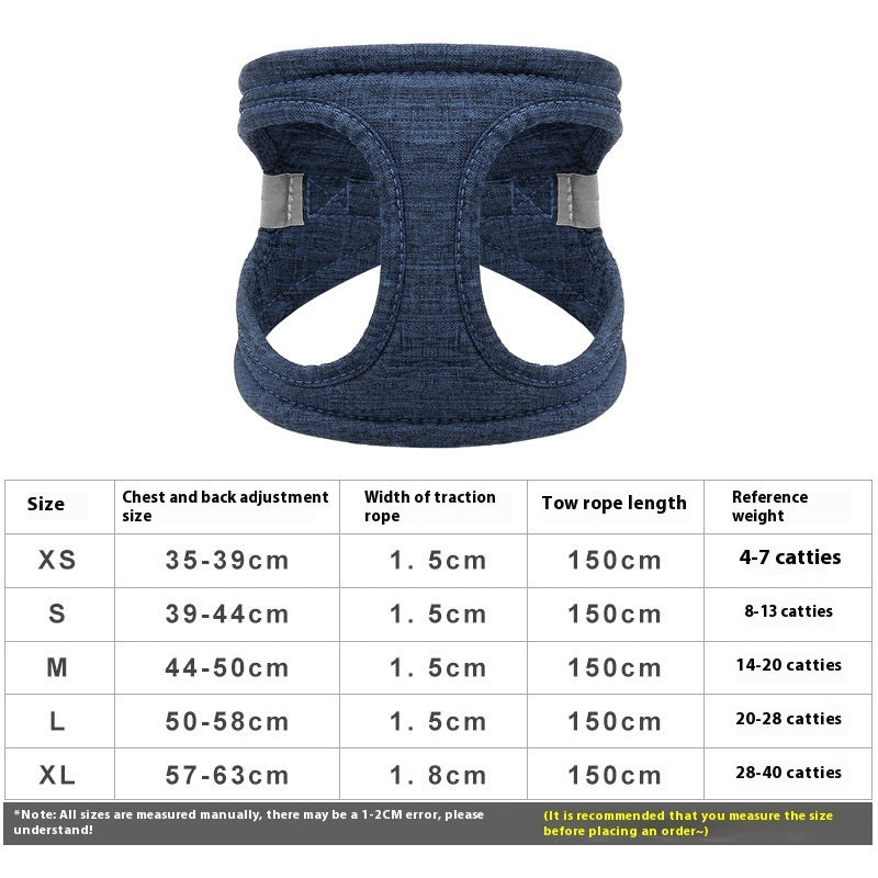 Dog Walking Rope Leash with Vest-Style Harness