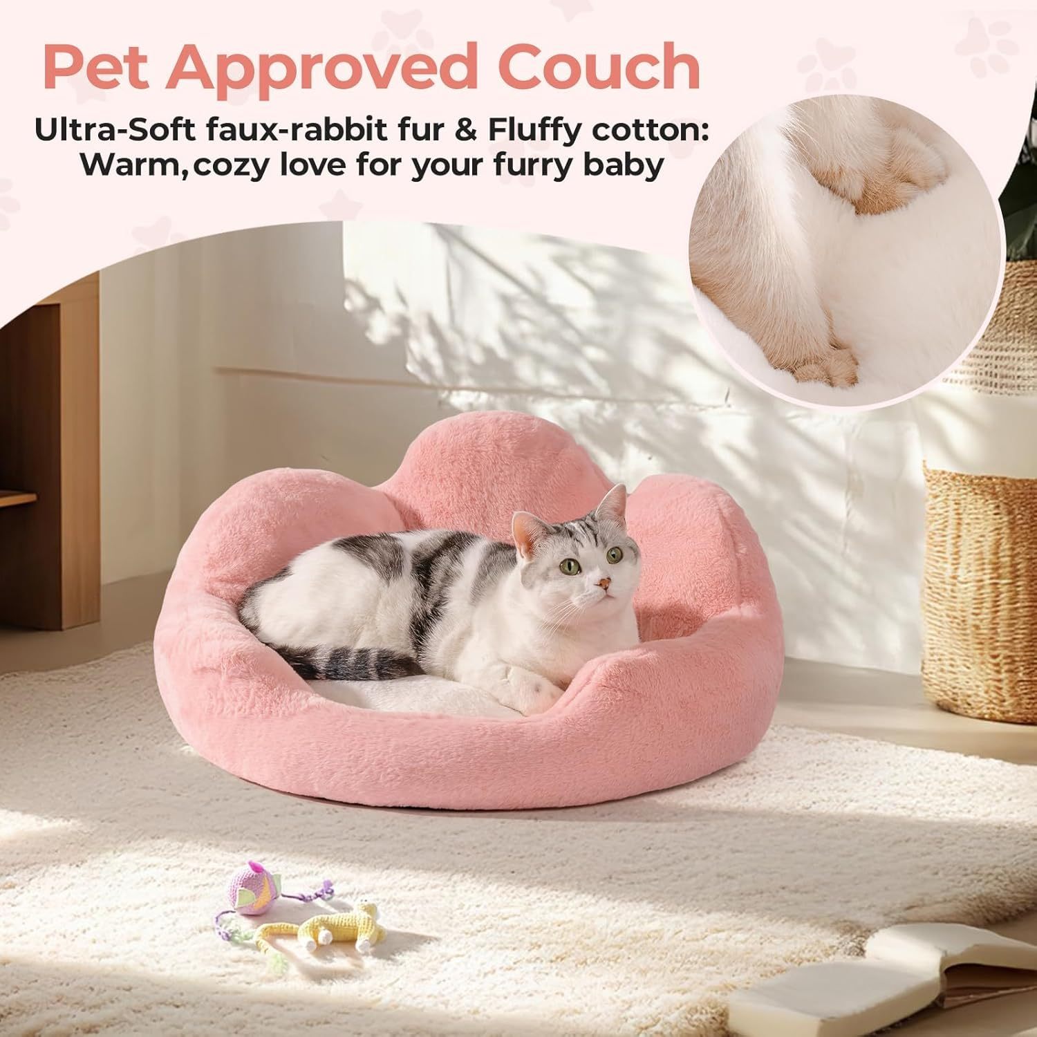 Washable Round Pet Sofa with Non-Slip Bottom - Pawsitive Cuddles