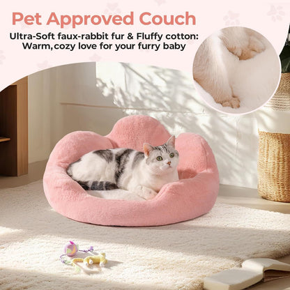 Washable Round Pet Sofa with Non-Slip Bottom - Pawsitive Cuddles