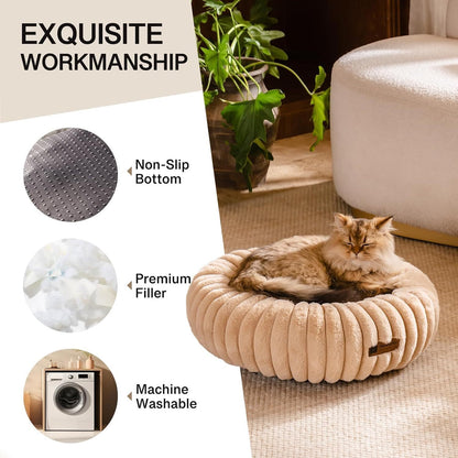 Calming Washable Pet Bed with Non-Slip Bottom, - Pawsitive Cuddles