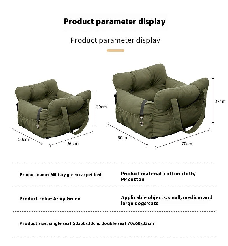 Multifunctional Pet Car Bed & Safety Seat - Pawsitive Cuddles