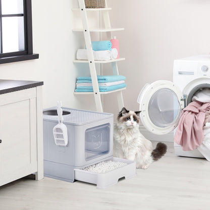 Modern Grey Cat Litter Box - Pawsitive Cuddles
