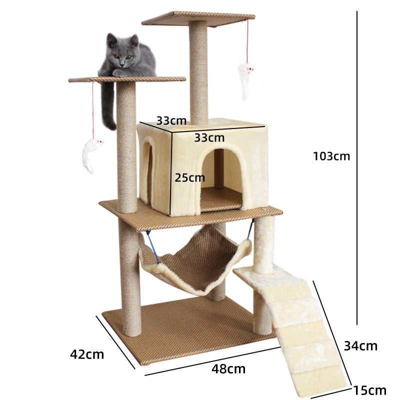 Cat Climbing Frame with Scratching Post - Pawsitive Cuddles