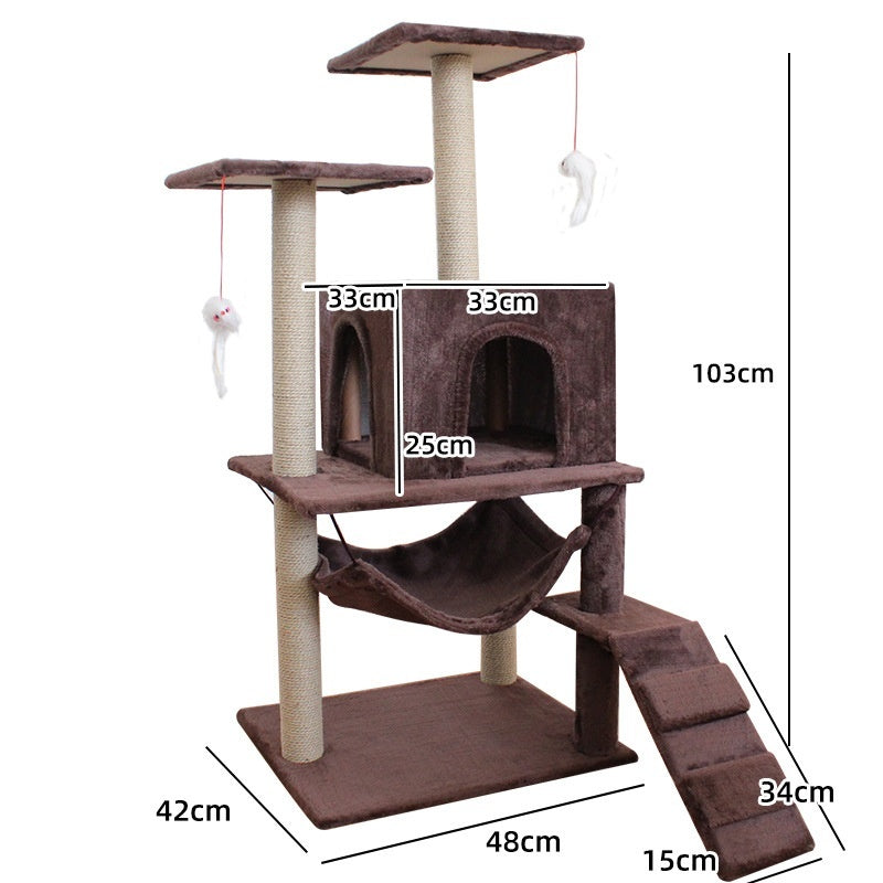 Cat Climbing Frame with Scratching Post - Pawsitive Cuddles
