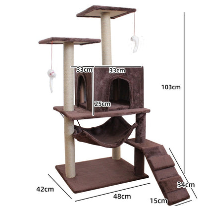 Cat Climbing Frame with Scratching Post - Pawsitive Cuddles