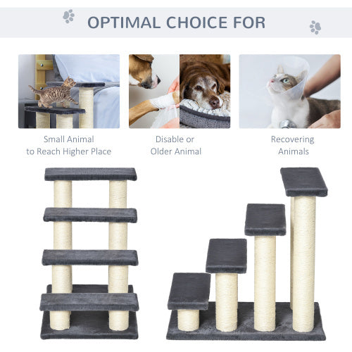 PawHut Cat Tree with 4 Steps - Pawsitive Cuddles