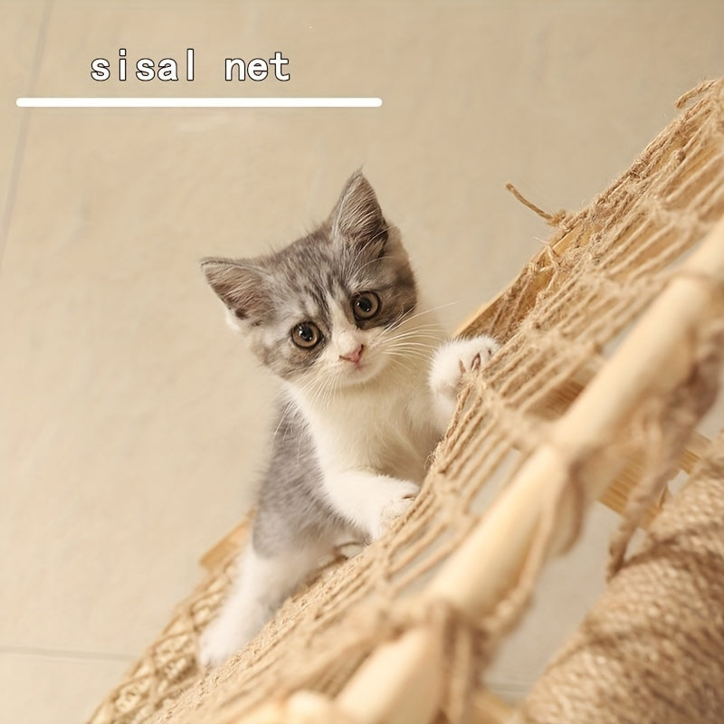 Wooden Cat Tower with Scratch Posts - Pawsitive Cuddles
