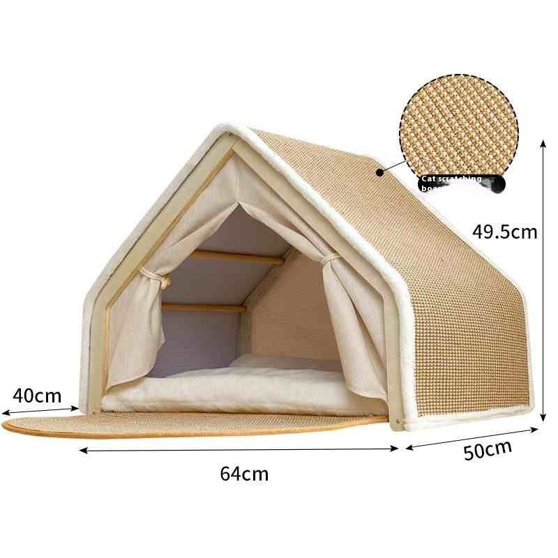 Sisal Cat Tent with Scratch Board